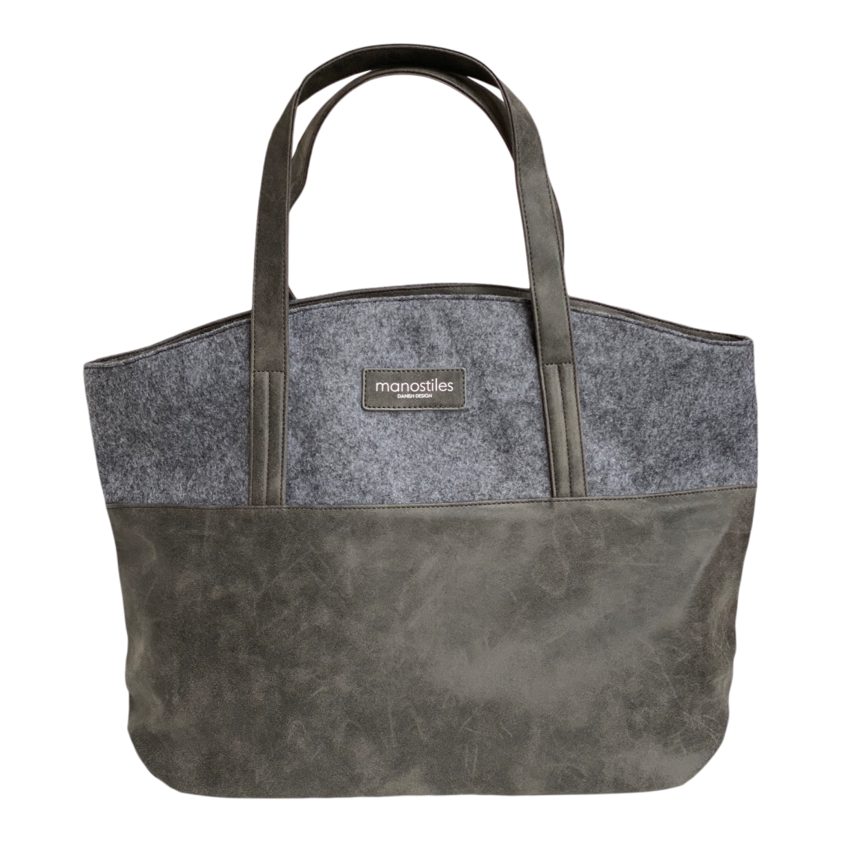 Luksus shopper taske - Grå & sort - Manostiles Danish Design