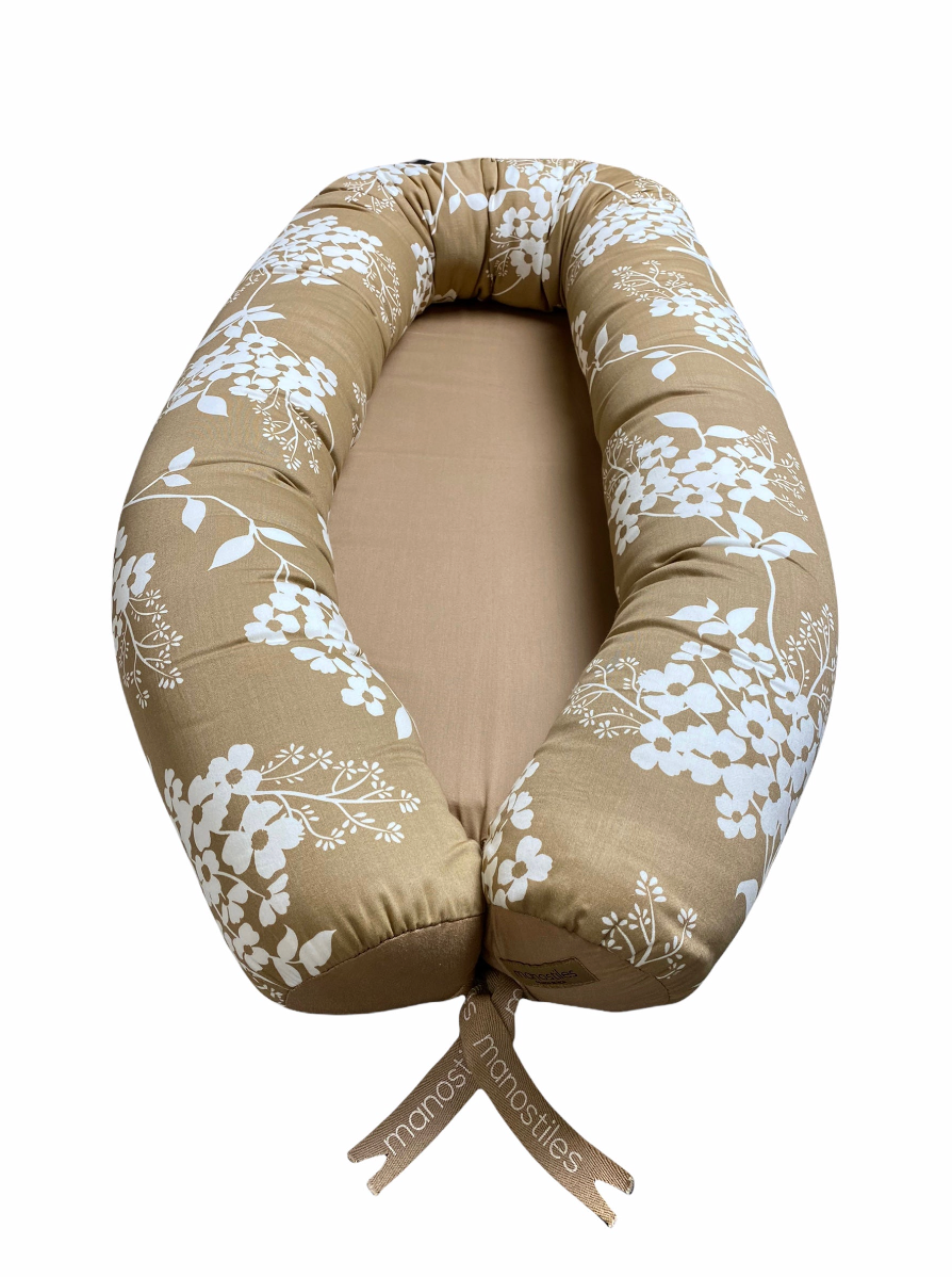 Babynest - Brun, Vilde blomster - Manostiles Danish Design
