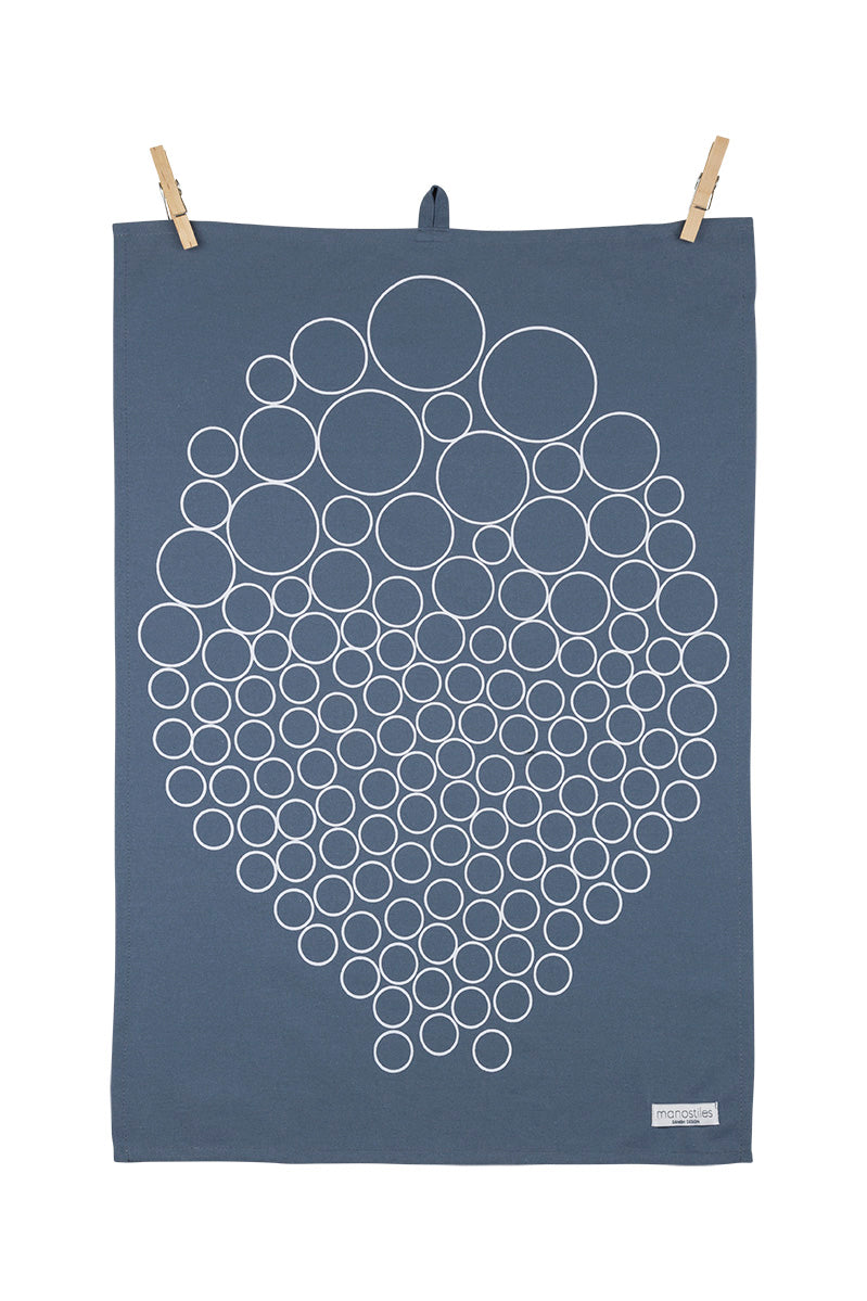 Viskestykke - Blå m. dots - Manostiles Danish Design