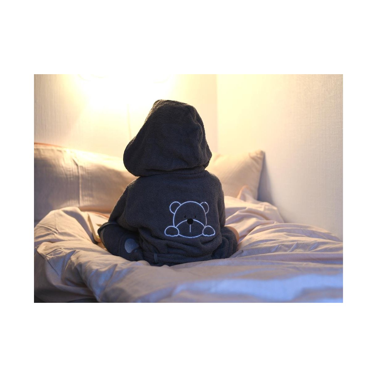 Børne morgenkåbe - grå - Manostiles Danish Design