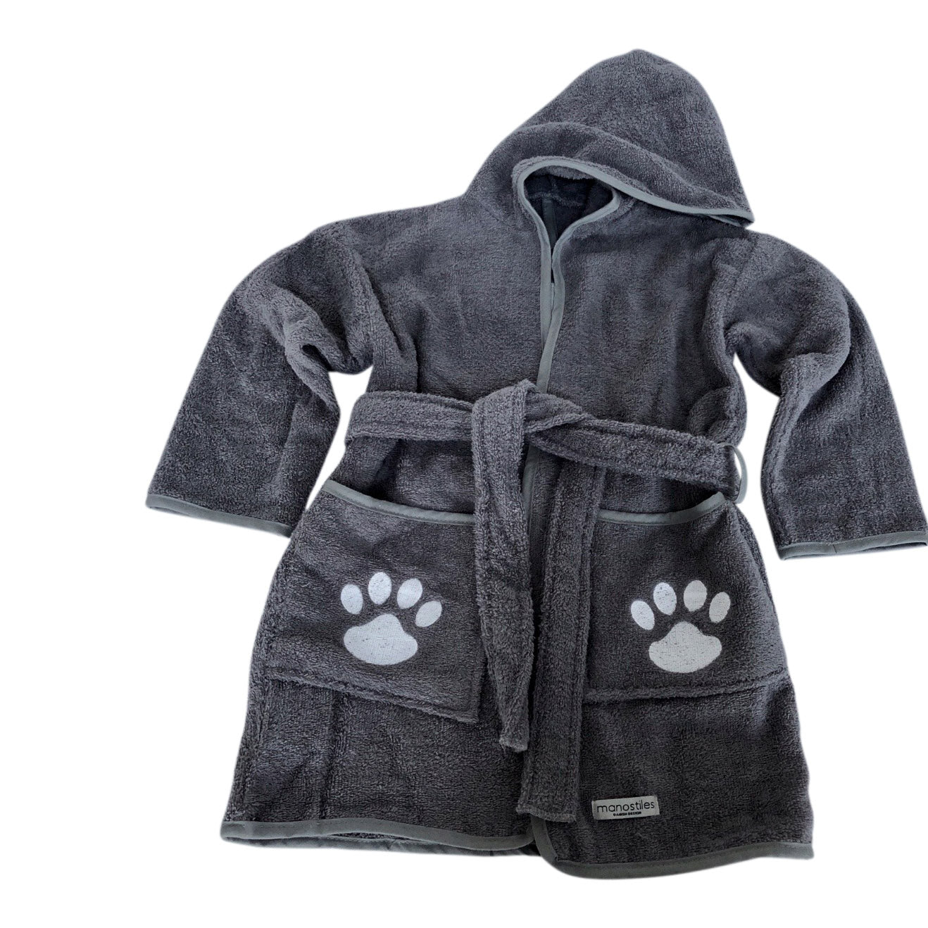 Børne morgenkåbe - grå - Manostiles Danish Design