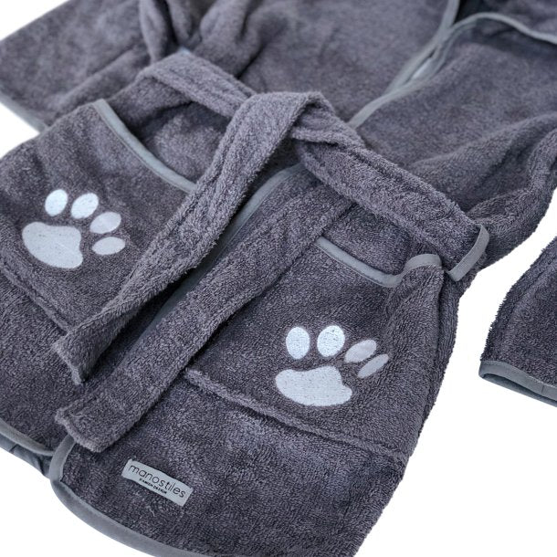 Børne morgenkåbe - grå - Manostiles Danish Design