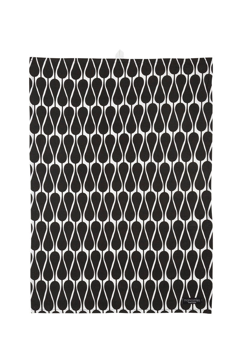 Viskestykke - Sort & hvid m. seeds - Manostiles Danish Design