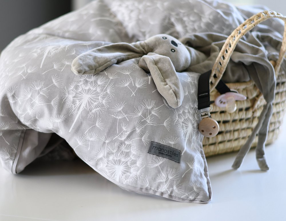Junior Sengetøj - Perfect Grey, Dandelion - Manostiles Danish Design