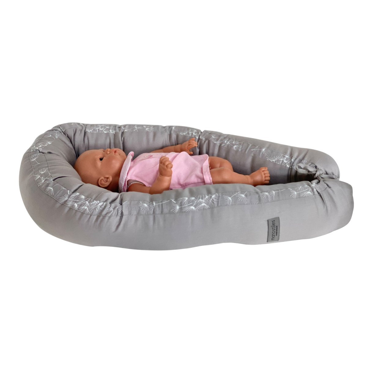 Dukke Babynest - Grå, Dandelion - Manostiles Danish Design