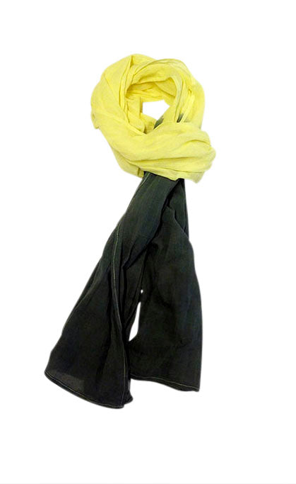 Silke bomulds tørklæde - Gul - Manostiles Danish Design