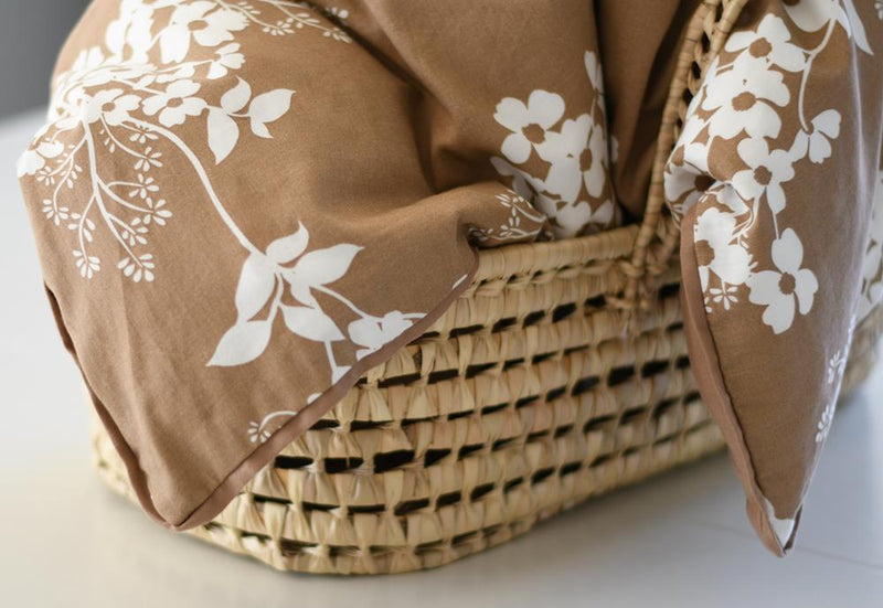 Junior sengetøj - Brun, Vilde Blomster - Manostiles Danish Design 