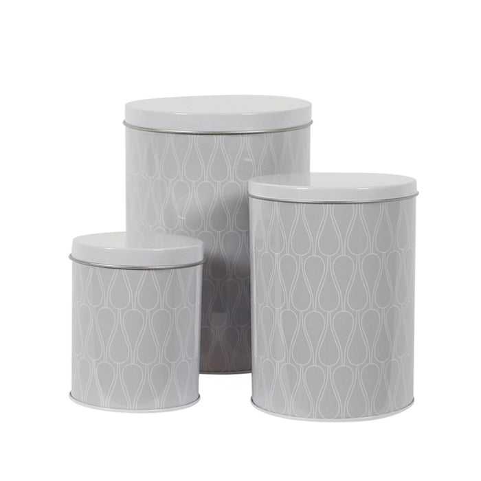 Opbevaringsdåser - Kagedåser 3 styk grå - Manostiles Danish Design 