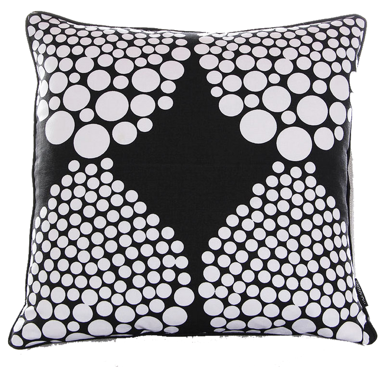 Pyntepude - Sorte & hvide Dots 50x50 - Manostiles Danish Design